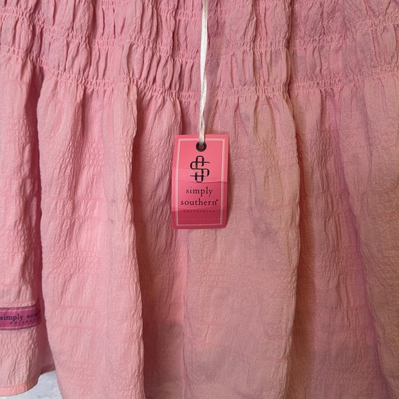 NWT Simply Southern Pink Smocked Bubble Mini Skort - Picture 4 of 6
